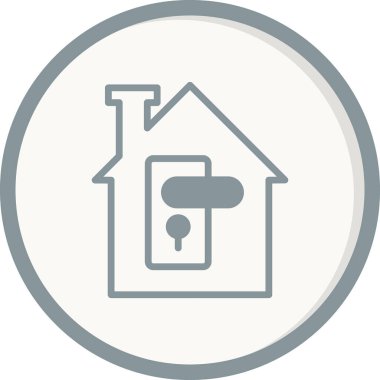 Ev. Web simgesi basit bir illüstrasyon. Tutma 