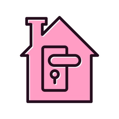 Ev. Web simgesi basit bir illüstrasyon. Tutma 