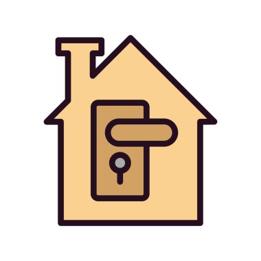 Ev. Web simgesi basit bir illüstrasyon. Tutma 