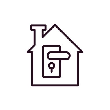 Ev. Web simgesi basit bir illüstrasyon. Tutma 