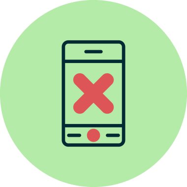 cep telefonu ikonu vektör illüstrasyonu. Telefon Yok