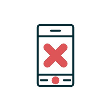 cep telefonu ikonu vektör illüstrasyonu. Telefon Yok