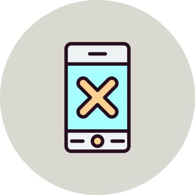cep telefonu ikonu vektör illüstrasyonu. Telefon Yok