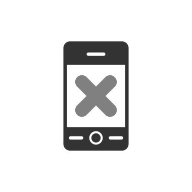 cep telefonu ikonu vektör illüstrasyonu. Telefon Yok