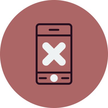 cep telefonu ikonu vektör illüstrasyonu. Telefon Yok