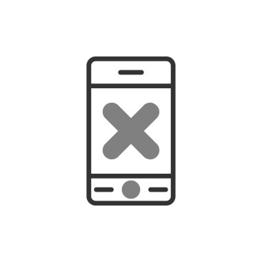cep telefonu ikonu vektör illüstrasyonu. Telefon Yok