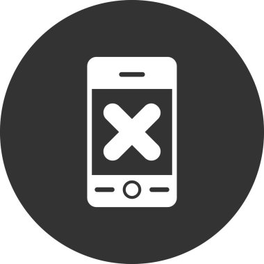 cep telefonu ikonu vektör illüstrasyonu. Telefon Yok