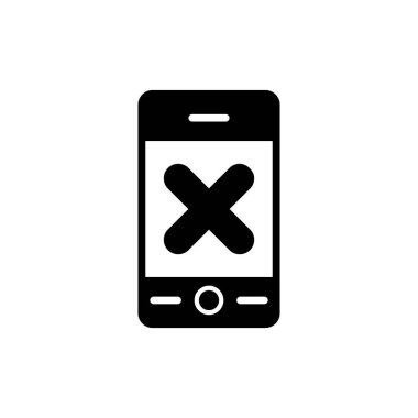 cep telefonu ikonu vektör illüstrasyonu. Telefon Yok