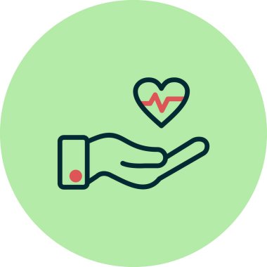 Kalp ikonu vektör illüstrasyonu. Destekle 