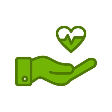 Kalp ikonu vektör illüstrasyonu. Destekle 