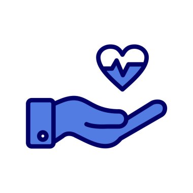 Kalp ikonu vektör illüstrasyonu. Destekle 