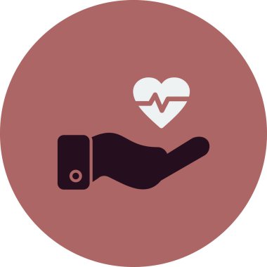 Kalp ikonu vektör illüstrasyonu. Destekle 