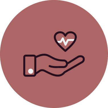 Kalp ikonu vektör illüstrasyonu. Destekle 