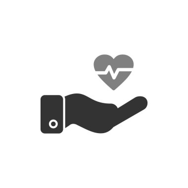 Kalp ikonu vektör illüstrasyonu. Destekle 