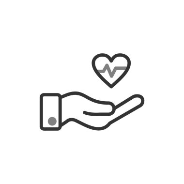 Kalp ikonu vektör illüstrasyonu. Destekle 