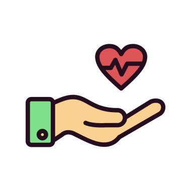 Kalp ikonu vektör illüstrasyonu. Destekle 