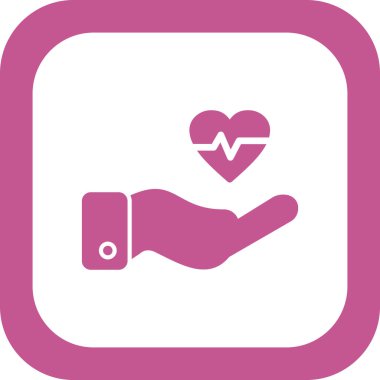 Kalp ikonu vektör illüstrasyonu. Destekle 