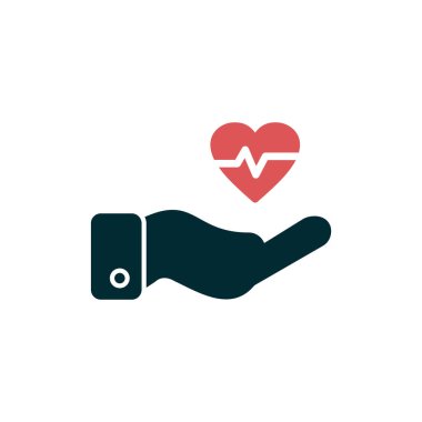 Kalp ikonu vektör illüstrasyonu. Destekle 