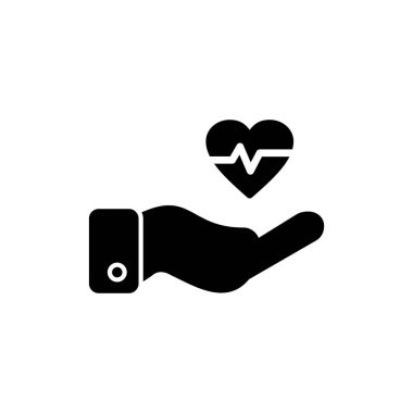 Kalp ikonu vektör illüstrasyonu. Destekle 