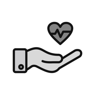 Kalp ikonu vektör illüstrasyonu. Destekle 