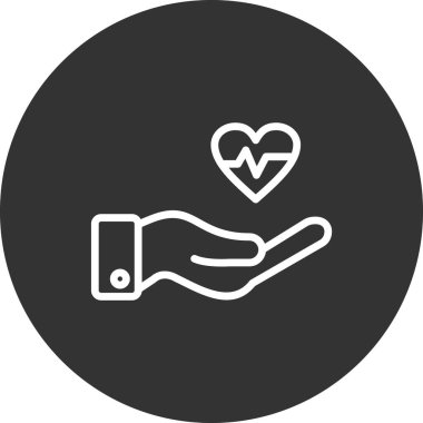 Kalp ikonu vektör illüstrasyonu. Destekle 