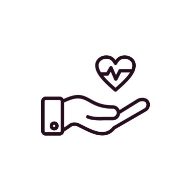 Kalp ikonu vektör illüstrasyonu. Destekle 