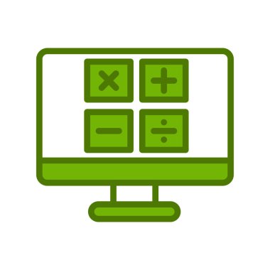 Modern hesap makinesi simgesinin vektör çizimi