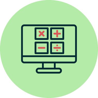 Modern hesap makinesi simgesinin vektör çizimi