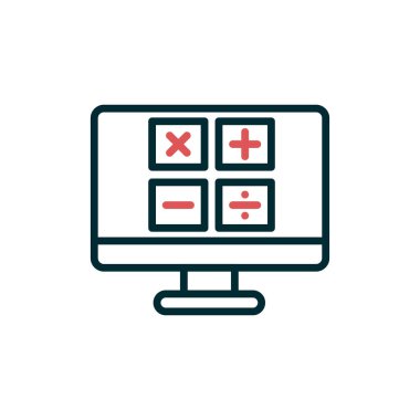 Modern hesap makinesi simgesinin vektör çizimi