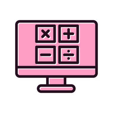 Modern hesap makinesi simgesinin vektör çizimi