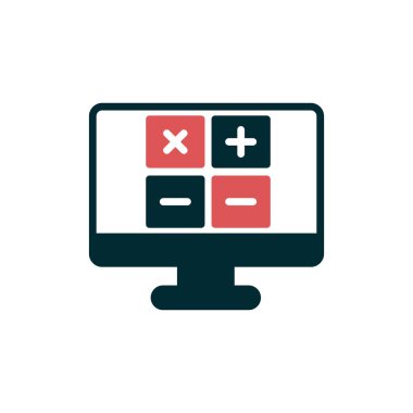 Modern hesap makinesi simgesinin vektör çizimi