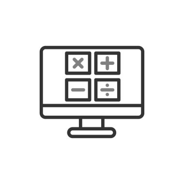 Modern hesap makinesi simgesinin vektör çizimi