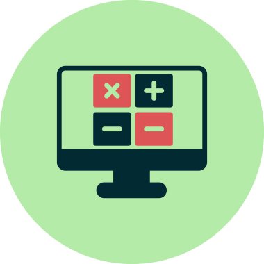 Modern hesap makinesi simgesinin vektör çizimi