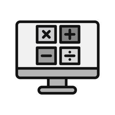 Modern hesap makinesi simgesinin vektör çizimi