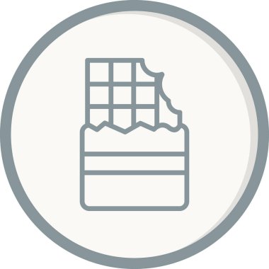 Çikolata ikonu vektörü. İnce çizgi işareti. İzole edilmiş kontür sembolü gösterimi 