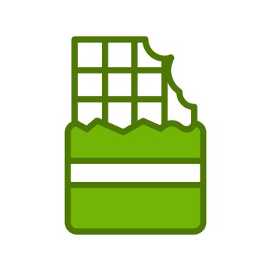 Çikolata ikonu vektörü. İnce çizgi işareti. İzole edilmiş kontür sembolü gösterimi 