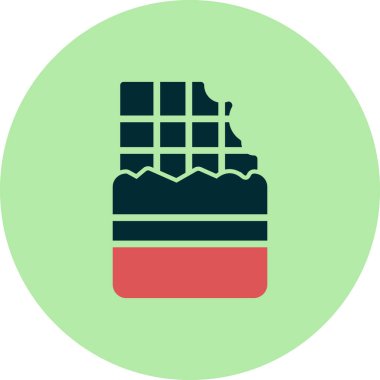 Çikolata ikonu vektörü. İnce çizgi işareti. İzole edilmiş kontür sembolü gösterimi 