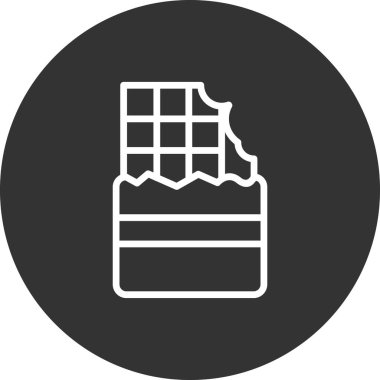 Çikolata ikonu vektörü. İnce çizgi işareti. İzole edilmiş kontür sembolü gösterimi 