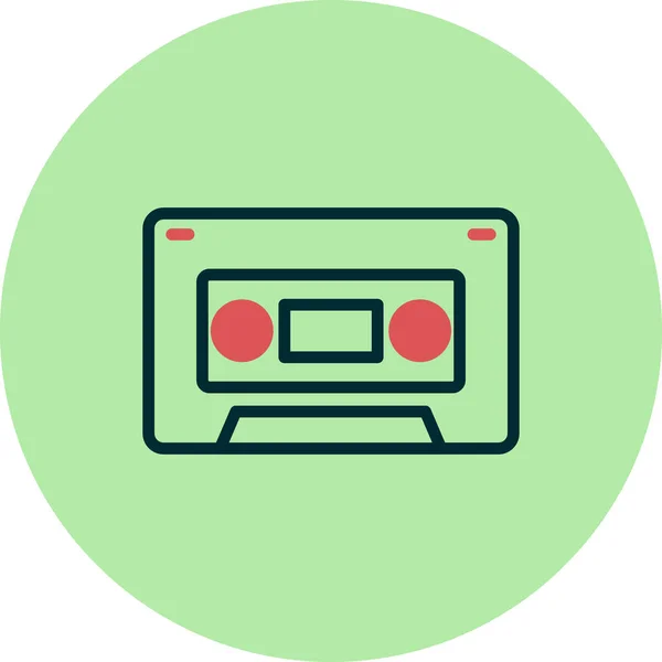 Cassette Icône Web Illustration Simple — Image vectorielle