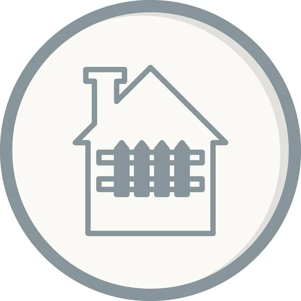 House Fence Web Icon Vector Illustration — 图库矢量图片