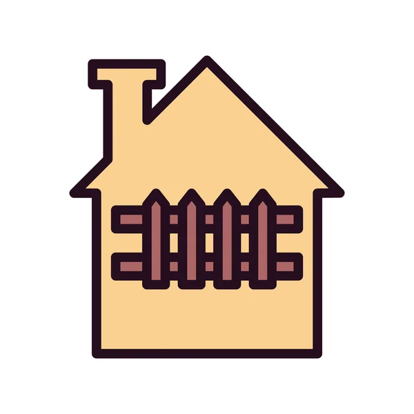 Σπίτι Φράχτη Απεικόνιση Διανύσματος Εικονιδίου Ιστού — Διανυσματικό Αρχείο