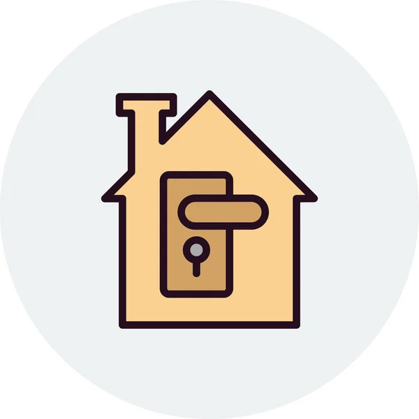 Casa Icono Web Ilustración Simple Mango — Vector de stock