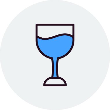 Şarap kadehi. Basit resimleme 