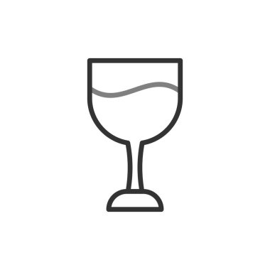 Şarap kadehi. Basit resimleme 