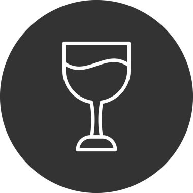 Şarap kadehi. Basit resimleme 