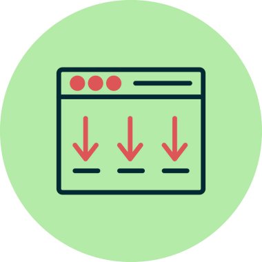 İniş Sayfası Simgesi Vektör İllüstrasyonu