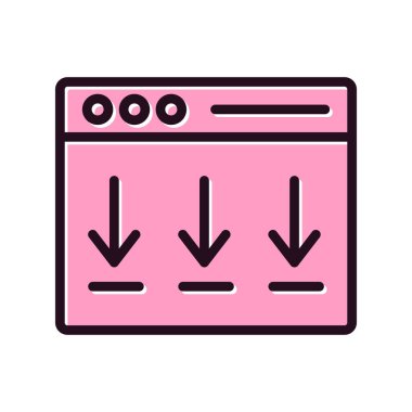 İniş Sayfası Simgesi Vektör İllüstrasyonu