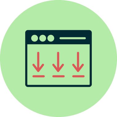 İniş Sayfası Simgesi Vektör İllüstrasyonu