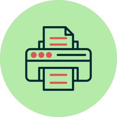 Yazıcı simgesi vektör illüstrasyonu 