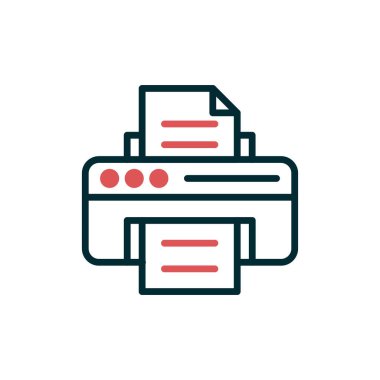 Yazıcı simgesi vektör illüstrasyonu 